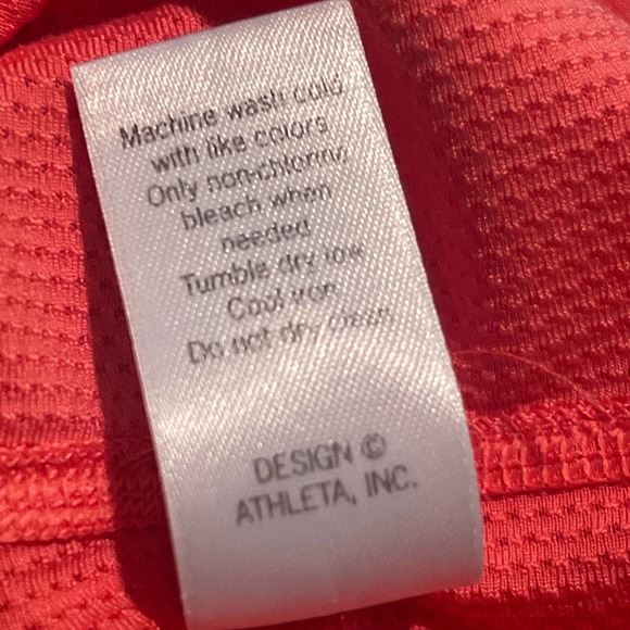 Athleta Activewear Top Womens Medium Orange Mesh Side Panel Athletic - Picture 7 of 11